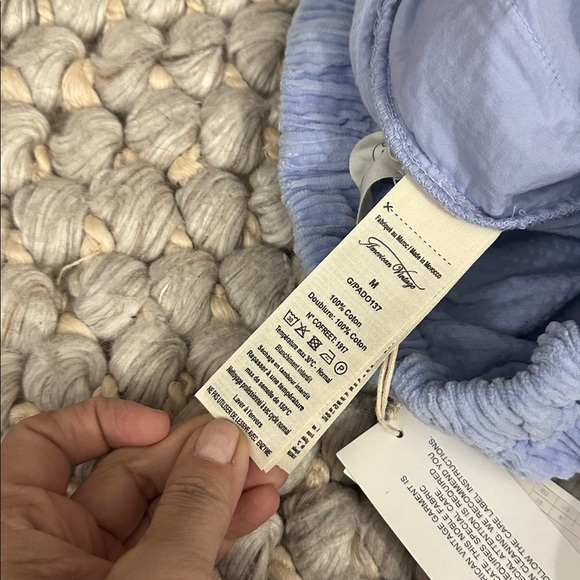 NWT American Vintage women’s trouser Padow elastic waist Corderoy glycine blue - Picture 6 of 6